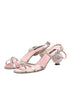 Dolce & Gabbana Pink Embellished Leather Ball-Heel Sandals Shoes